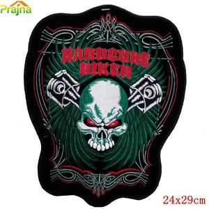 Écusson dorsal brodé biker punk crâne aigle - vue 47
