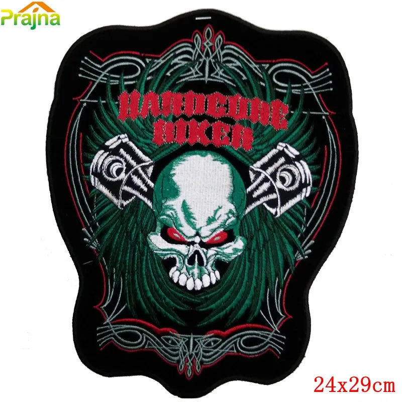 Écusson dorsal brodé biker punk crâne aigle - vue 47