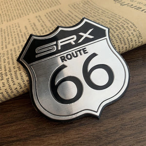 Emblème autocollant aluminium Route 66 sur carrosserie de moto - vue 9