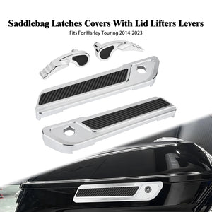 Cache de charnière de sacoche en aluminium noir pour Harley-Davidson Touring - vue 10