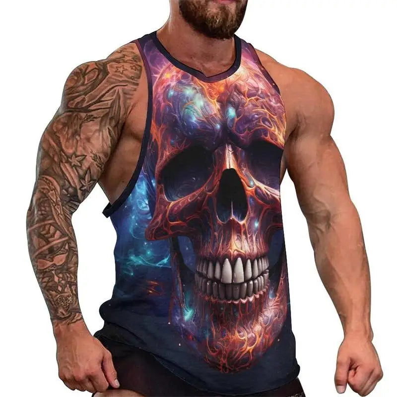 Débardeur crâne 3D oversize homme - vue 8