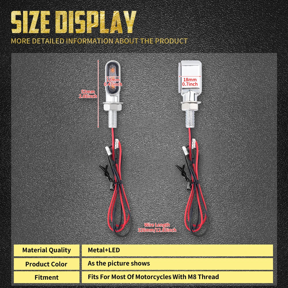 Clignotants LED Mini Homologués E - Harley-Davidson Touring, Softail, Dyna, Sportster – photo 6/10