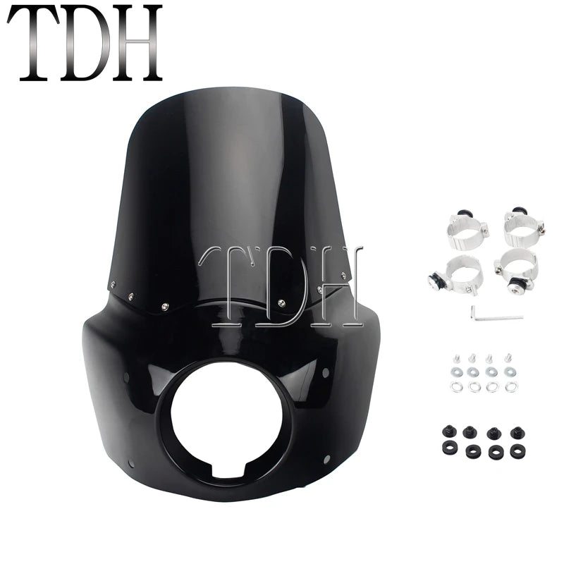 Carénage phare noir avec pare-brise pour Harley-Davidson Dyna Wide Glide - vue 14