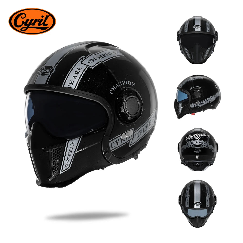Casque moto modulable rétro, doublure intérieure amovible - vue 13