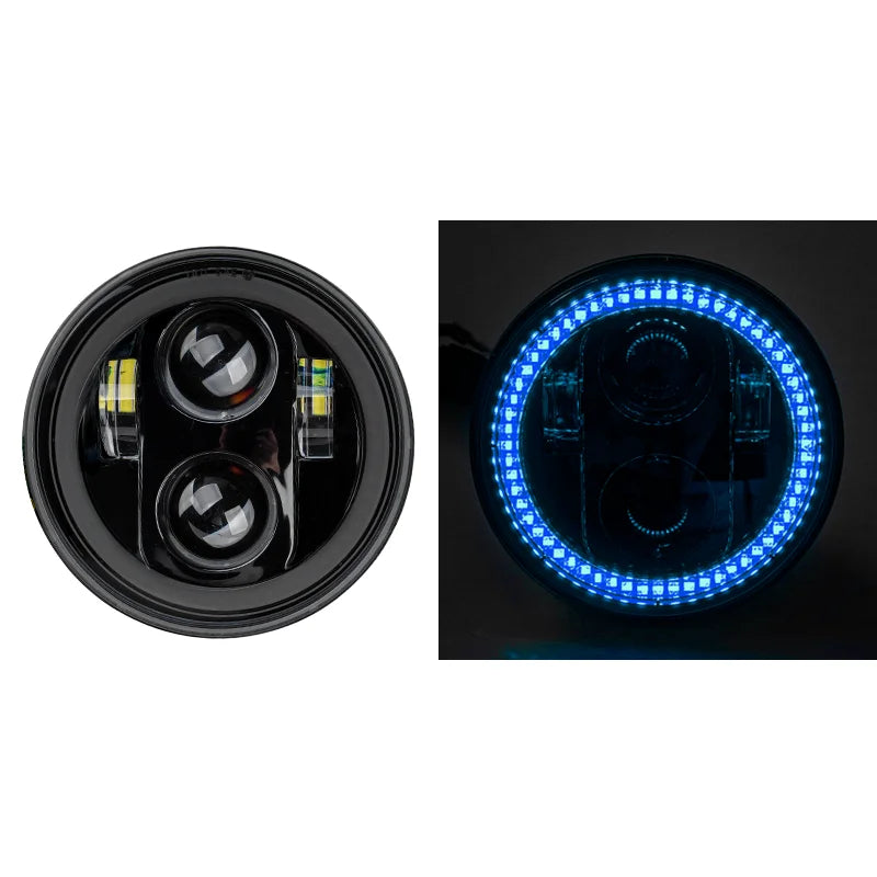 Phare LED style X 5,75 pouces avec feu de jour ambre pour moto rétro Harley Sportster et Scout - vue 12