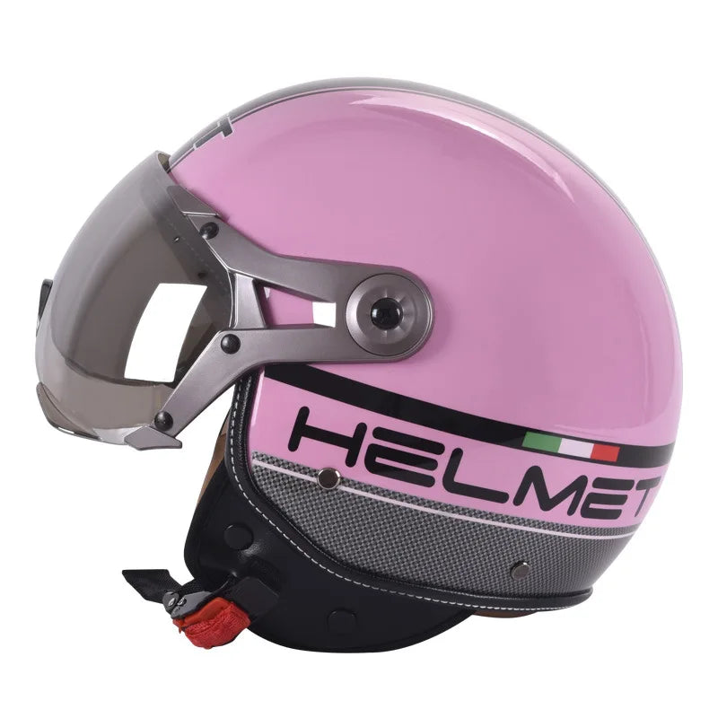 Casque moto jet 3/4 noir - vue latérale - vue 5