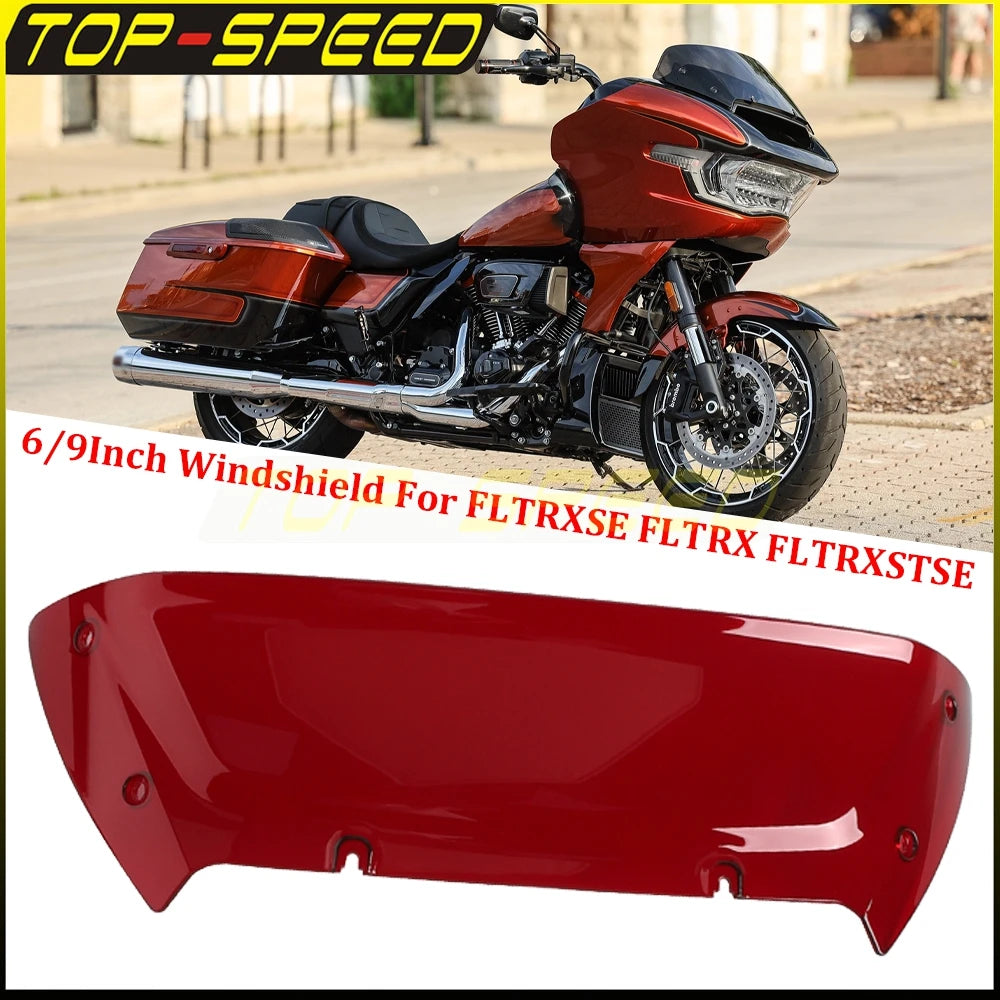 Pare-brise fendu bleu pour Harley Road Glide - vue 1