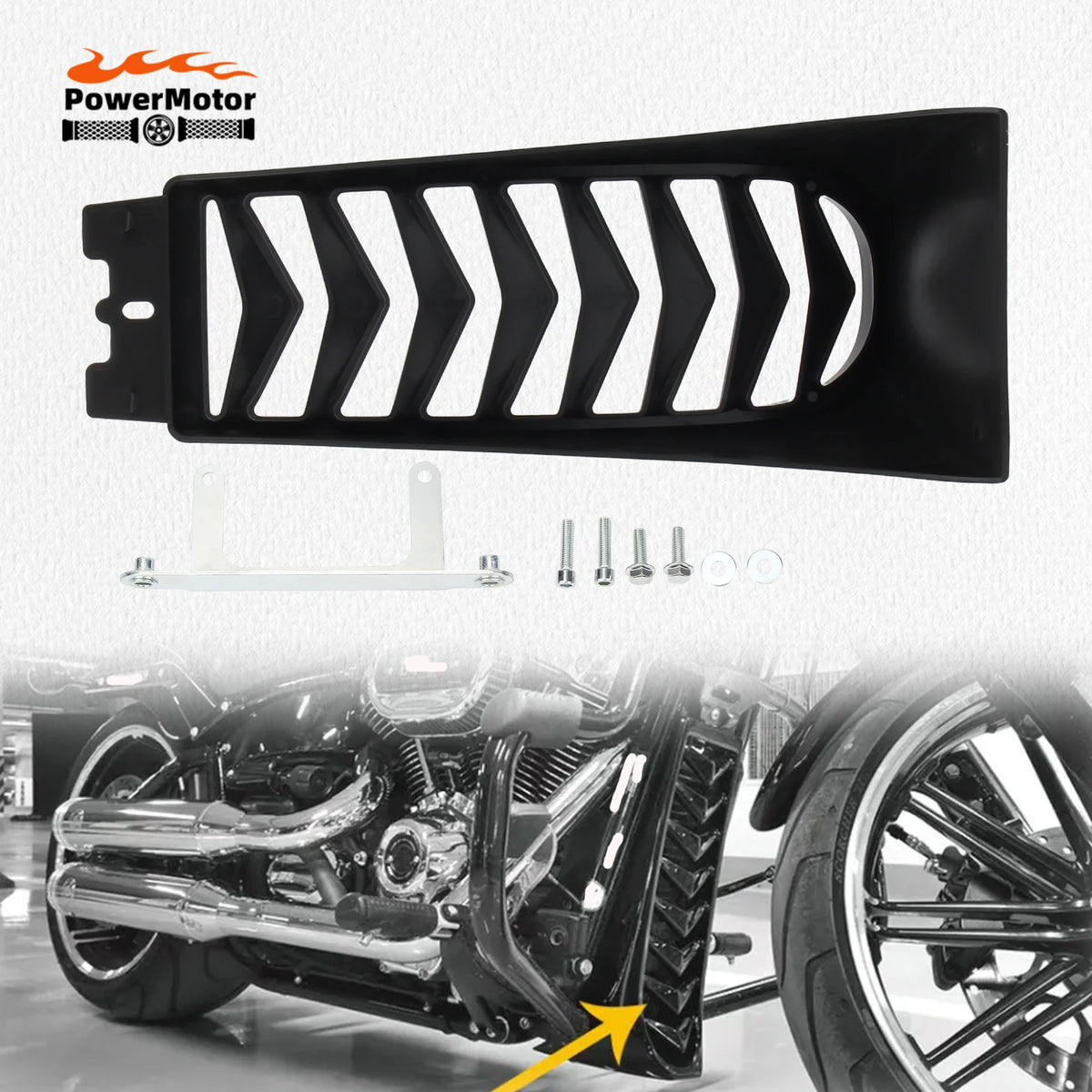 Sabot Inférieur de Radiateur (Chin Spoiler) Milwaukee-Eight - Harley-Davidson Softail Street Bob, Breakout, Fat Bob 2018-2022 – photo 1/7