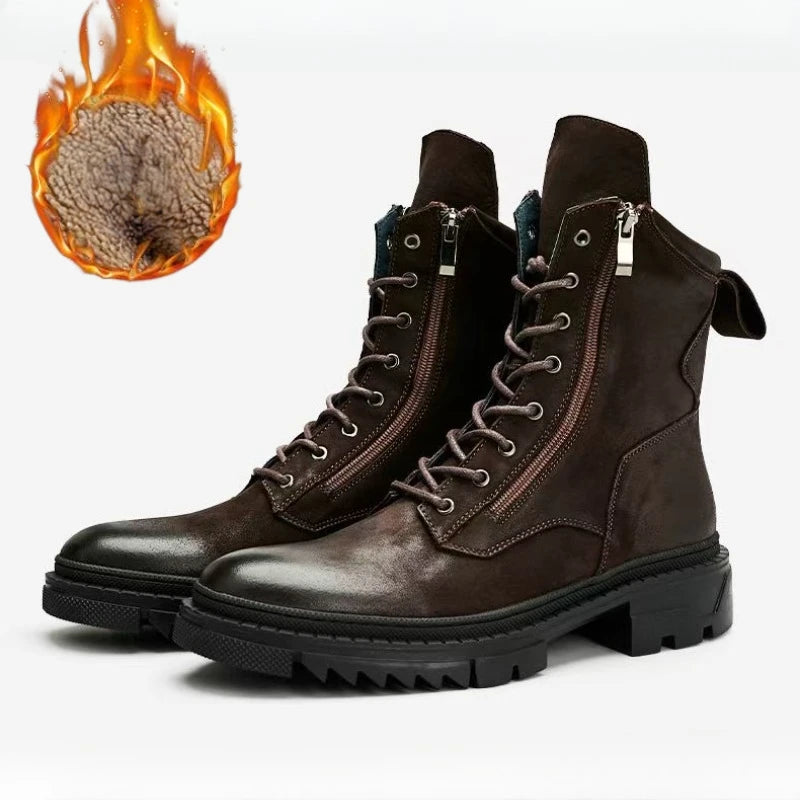 Bottes cuir rétro style motard - vue 7
