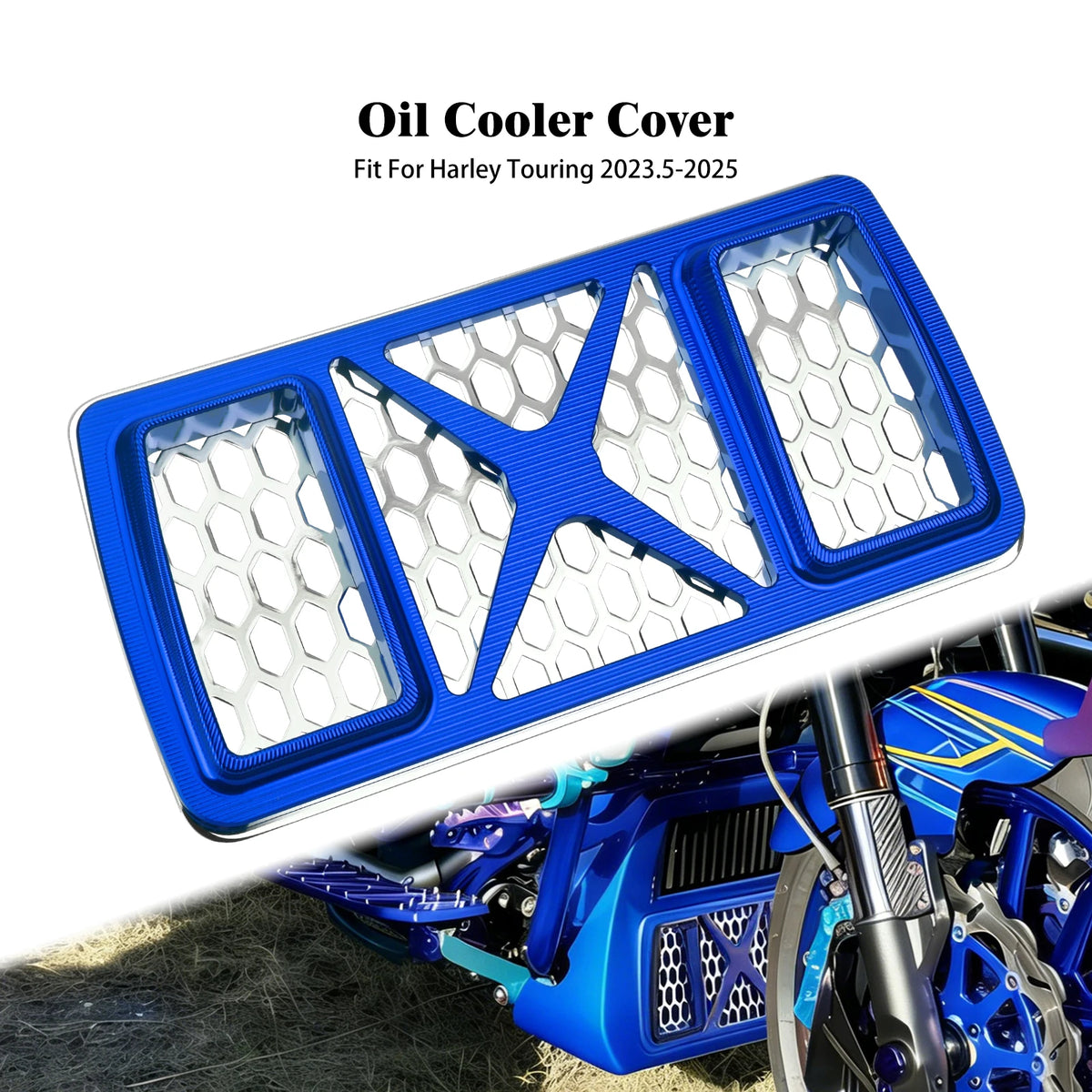 Grille de Protection Radiateur d'Huile en Aluminium CNC - Harley-Davidson Touring FLHTK 2023.5-2025 – photo 10/11