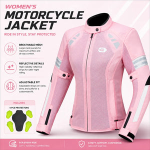 Blouson moto femme noir respirant - vue de face - vue 1
