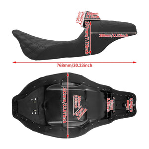 Selle biplace noire avec dossier pilote pour Harley-Davidson Road Glide - vue 6