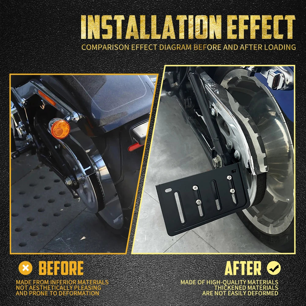 Support Repliable de Plaque d'Immatriculation Latéral - Harley-Davidson Softail Breakout, Fat Boy, Slim, Deluxe 2018-2024 – photo 4/7