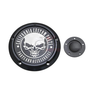 Derby cover noir gravé pour Harley Touring Softail Dyna - vue 12