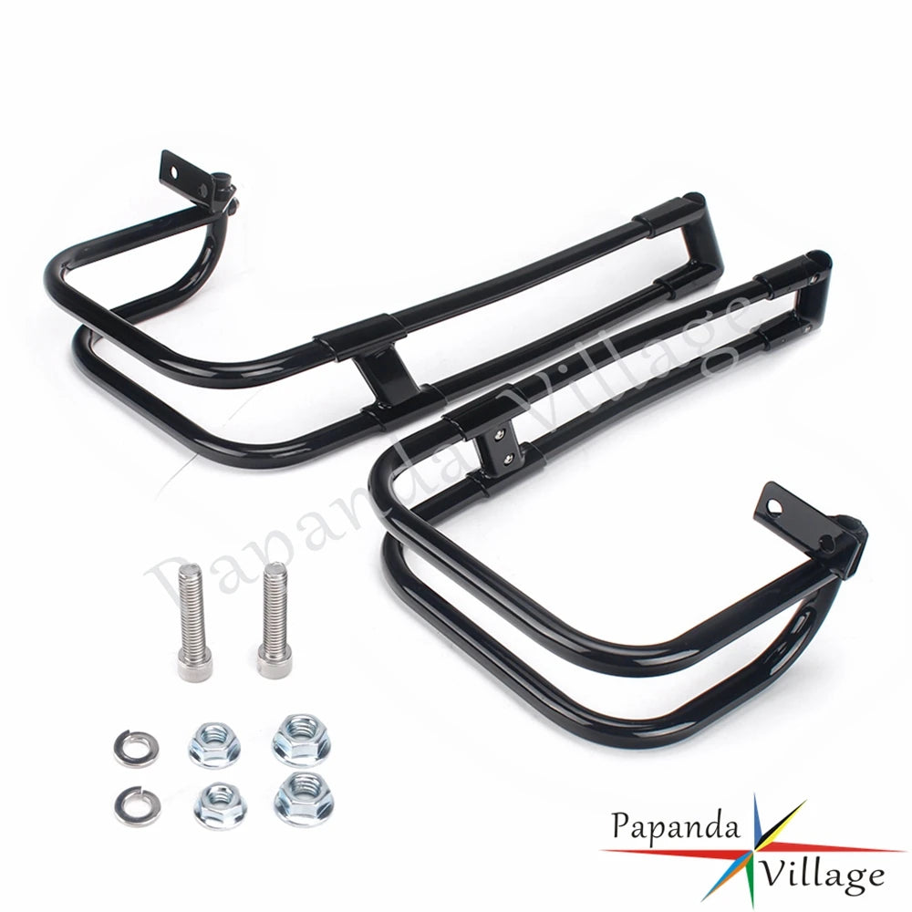 Arceau chromé double rail de protection de sacoche Harley - vue 8