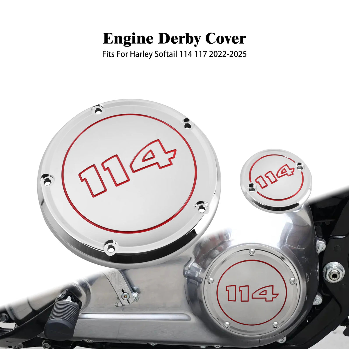 Caches chromés carter primaire et allumage pour Harley-Davidson Softail - vue 8