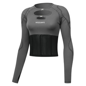 Veste moto crop top femme WOSAWE avec boucles métalliques - vue 9