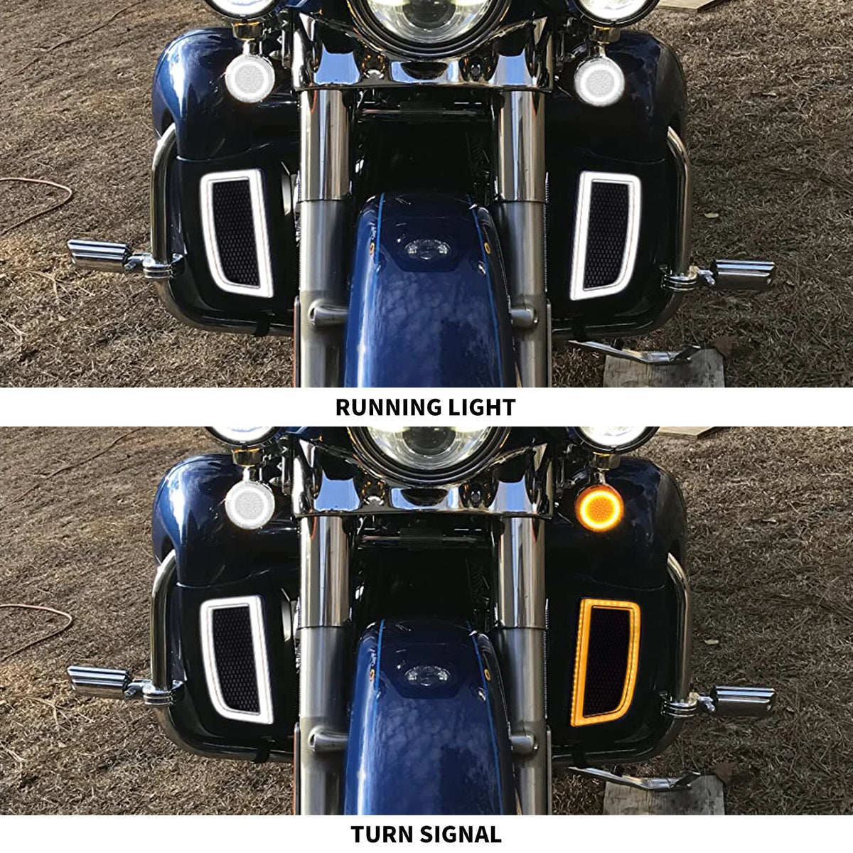 Grilles LED de Carénage Bas avec Clignotants et Feux de Position - Harley-Davidson Touring 2014-2024 – photo 3/8
