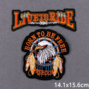 Écusson brodé Live To Ride motard punk à coudre ou repasser sur veste - vue 12