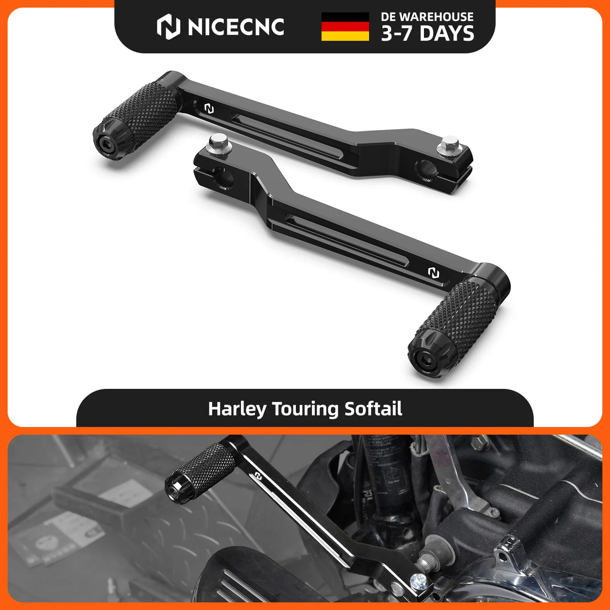 Leviers de sélecteur courts/longs NICECNC pour Harley Road Glide, Street Glide et Road King – photo 1/11