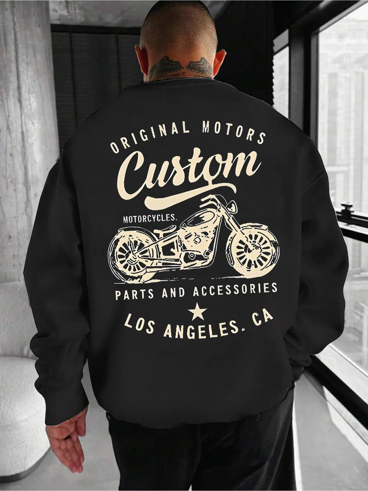 Sweatshirt oversize imprimé moto vintage - vue 4