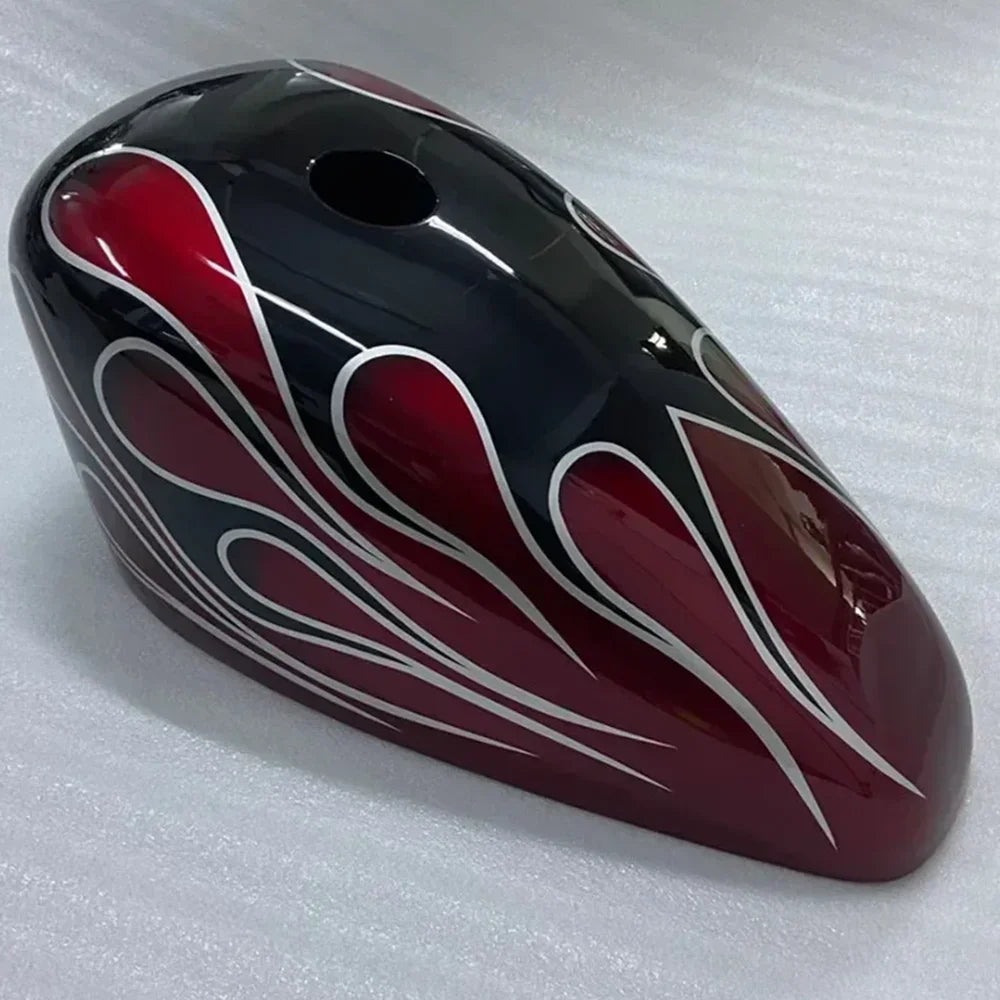 Coque de réservoir d'huile motif flammes pour moto Harley - vue 10