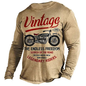 T-shirt Manches Longues Homme Imprimé Moto 3D Oversize - vue 5
