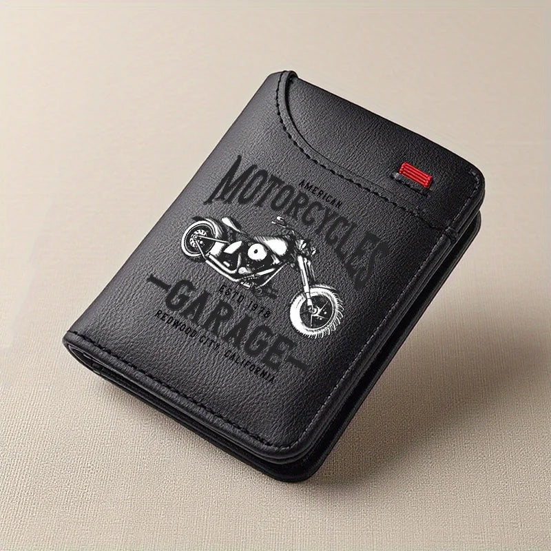 Portefeuille biker marron en cuir PU multi-cartes - vue 8