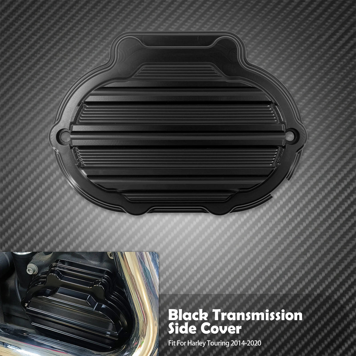 Cache latéral de boîte de vitesses CNC noir/chrome pour Harley-Davidson Touring 2014-2020 – photo 7/8