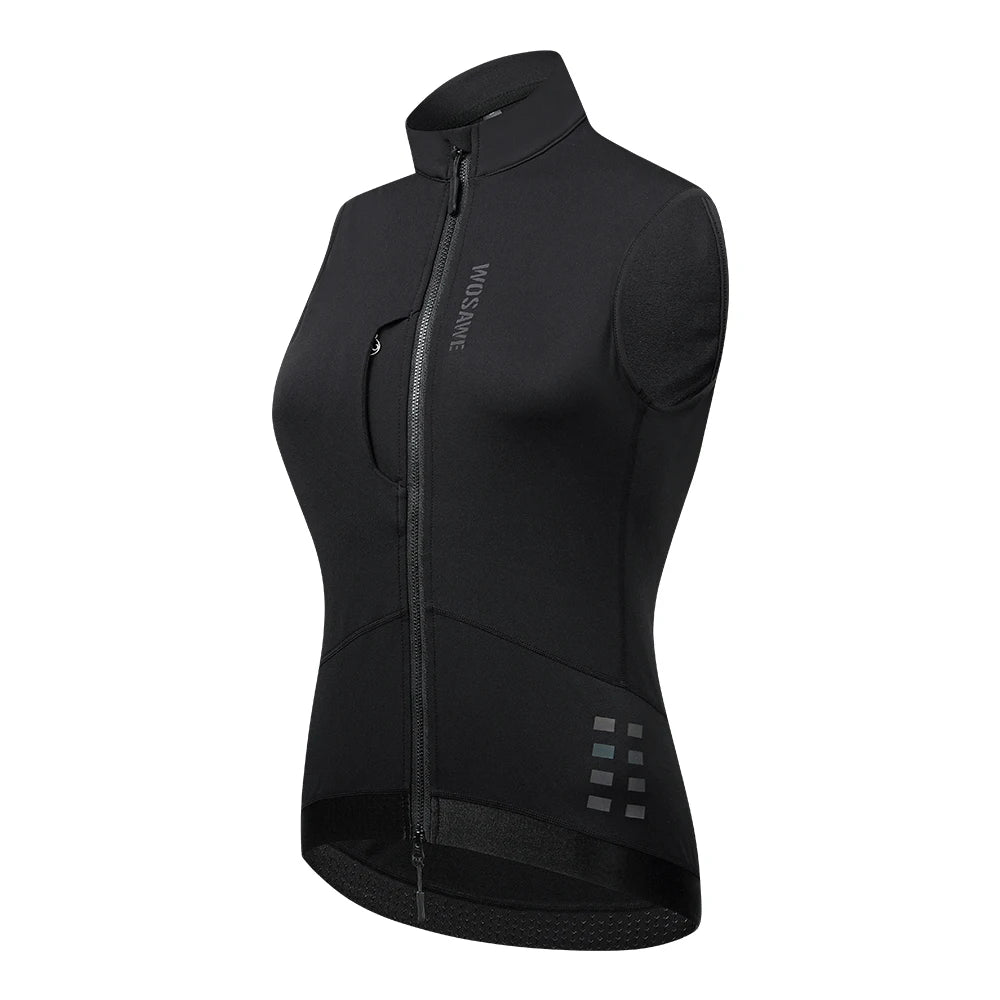 Gilet thermique cyclisme WOSAWE noir sans manches - vue 11