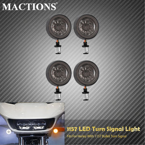 Clignotants LED style bullet 1157, avant/arrière - Harley Sportster XL 1200, Softail, Touring, Dyna – photo 1/8