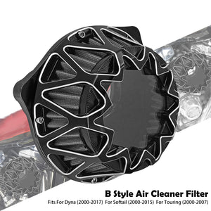 Kit filtre à air exposé noir pour Harley Sportster Dyna Softail Touring - vue 6