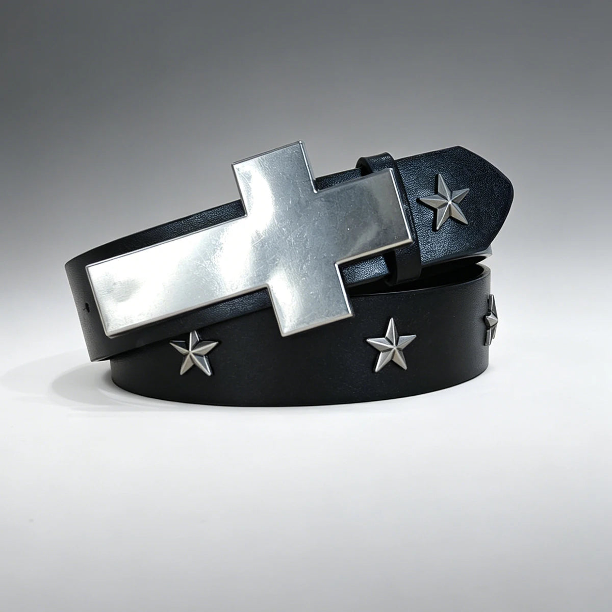 Ceinture homme cloutée boucle croix style punk - vue 7