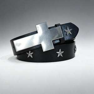 Ceinture homme cloutée boucle croix style punk - vue 7