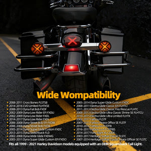 Feu arrière LED motif X pour Harley Touring Softail - vue 4