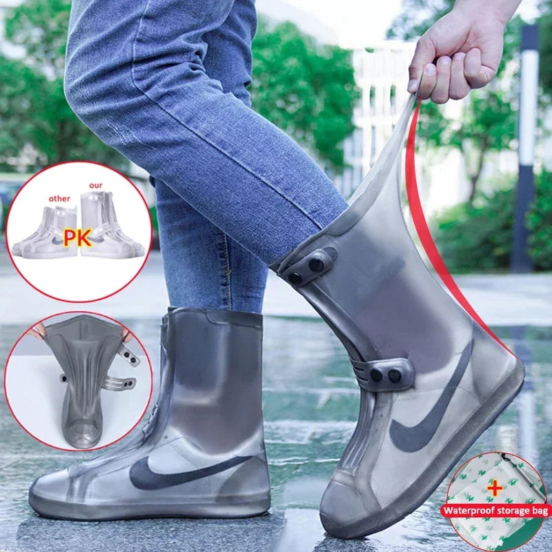 Couvre-bottes de pluie antidérapants avec pochette de rangement - vue 2