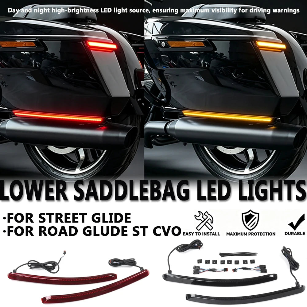 Kit de feux LED de sacoche avec clignotants pour Harley-Davidson Street Glide, Road Glide