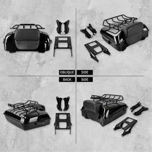 Top case tronqué 10,7" avec dossier et kit porte-bagages pour Harley Touring 2014-2025 - vue 5