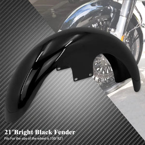 Garde-boue avant moto en acier noir pour Harley Touring - vue 8