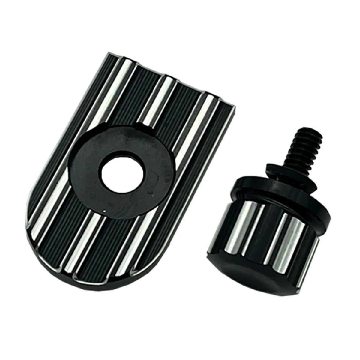 Cache de vis de fixation de selle en aluminium sur une Harley-Davidson - vue 20
