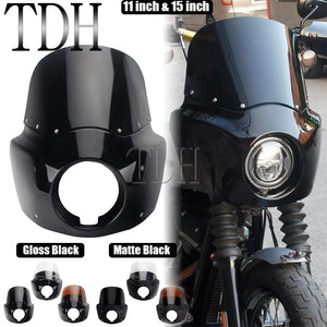 Carénage phare noir avec pare-brise pour Harley-Davidson Dyna Wide Glide - vue 1