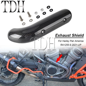 Cache de protection thermique en fibre de carbone pour échappement - Harley-Davidson Pan America 1250 2021-2026 – photo 2/6