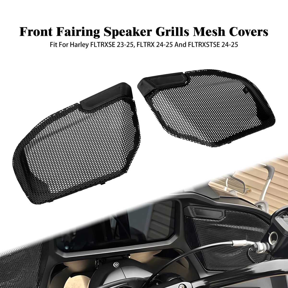 Grille de haut-parleur noire pour carénage Harley-Davidson - vue 7