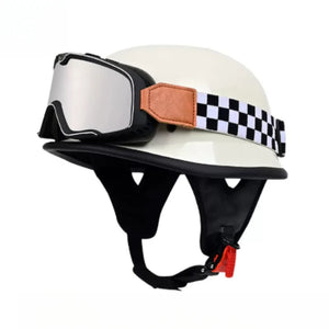 Casque moto demi-jet vintage simili cuir - vue produit - vue 10
