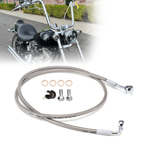 Durite de Frein Avant Hydraulique Tressée (123/128 cm) - Harley-Davidson Dyna 2007-2017 et Softail 2000-2015 sans ABS – photo 1/10