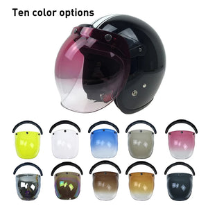 Visière Bulle pour Casque Jet - Fixation 3 Boutons, Style Vintage - vue 3