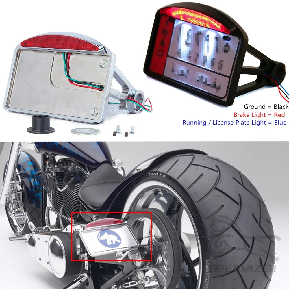 Support de plaque latéral à LED pour Harley custom - vue 1
