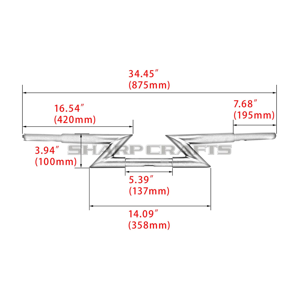 Guidon drag Z-bar pour Harley Sportster Softail Dyna - vue 2