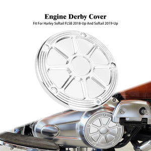 Cache moteur derby noir et chromé pour moto Harley-Davidson Softail - vue 7