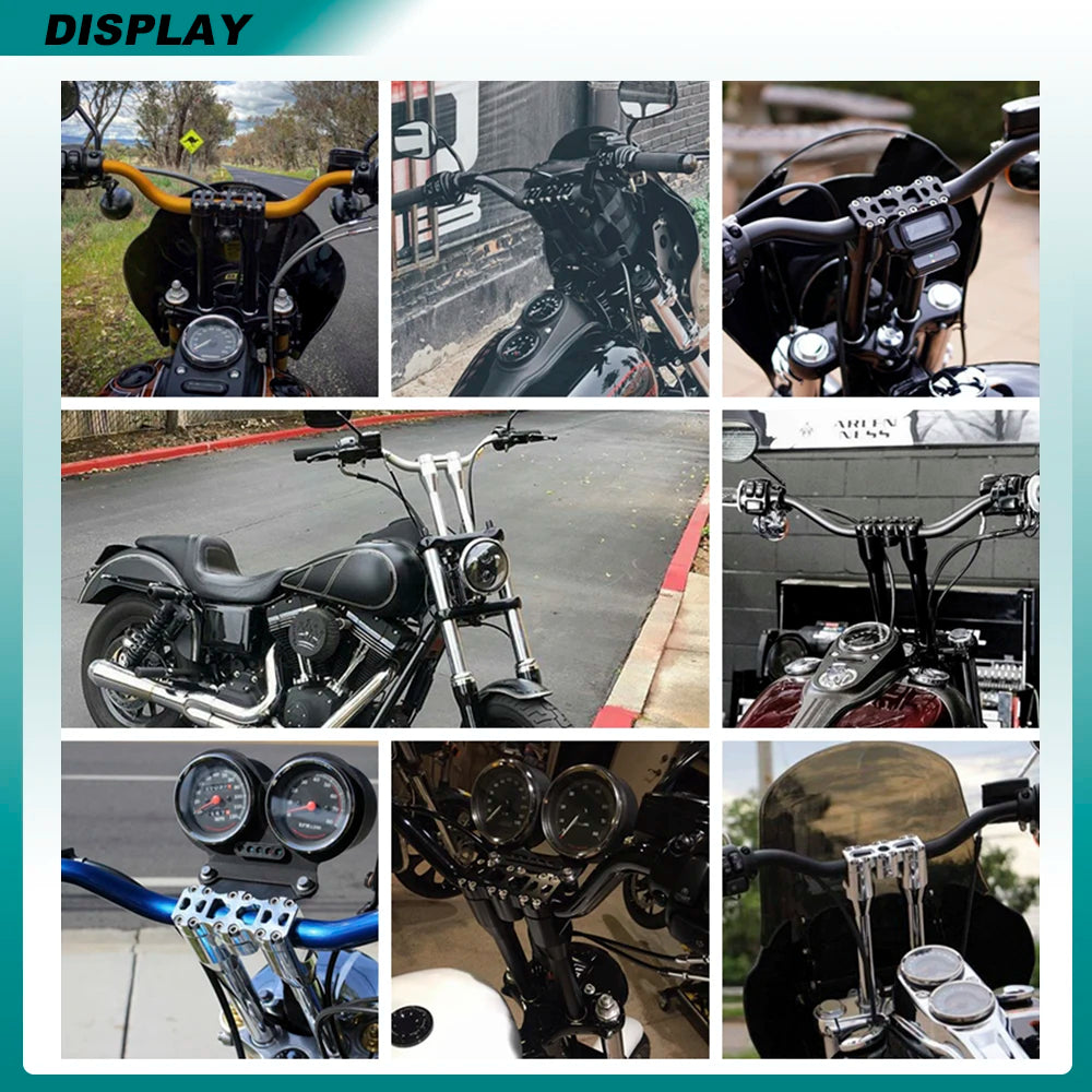 Guidon club et risers pour Harley Dyna Softail Sportster - vue 5